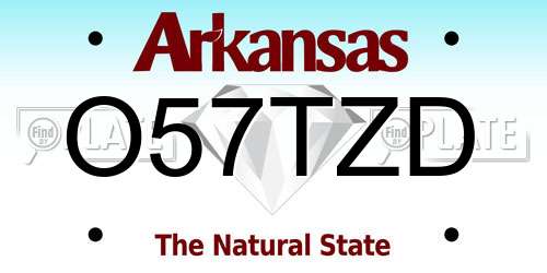 O57TZD Arkansas License Plate