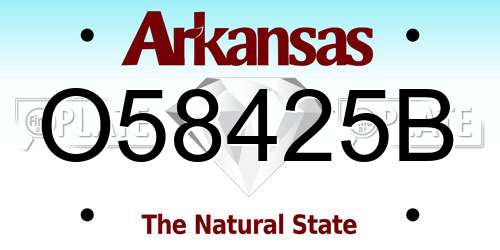 O58425B Arkansas License Plate