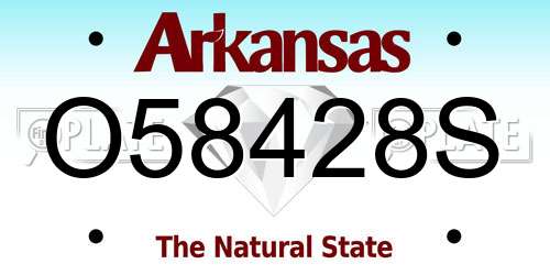O58428S Arkansas License Plate