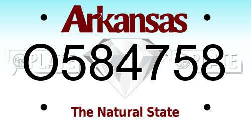 O584758 Arkansas License Plate