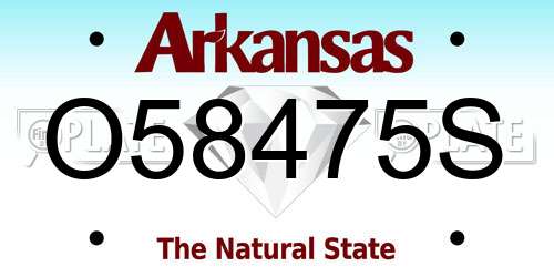 O58475S Arkansas License Plate