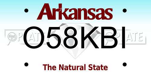 O58KBI Arkansas License Plate