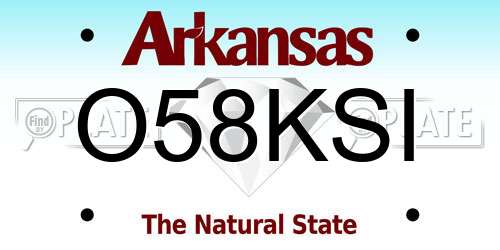 O58KSI Arkansas License Plate