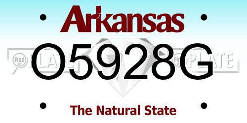 O5928G Arkansas License Plate