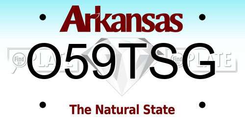 O59TSG Arkansas License Plate