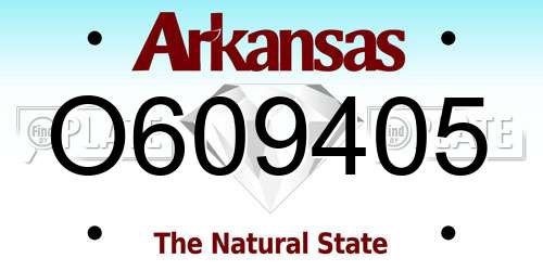 O609405 Arkansas License Plate