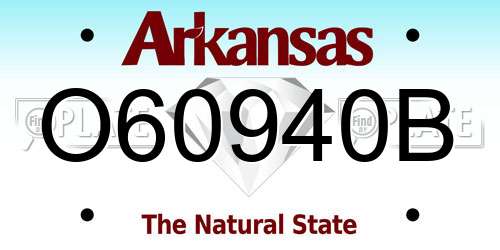 O60940B Arkansas License Plate