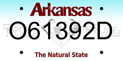 O61392D Arkansas License Plate