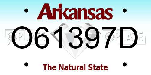 O61397D Arkansas License Plate