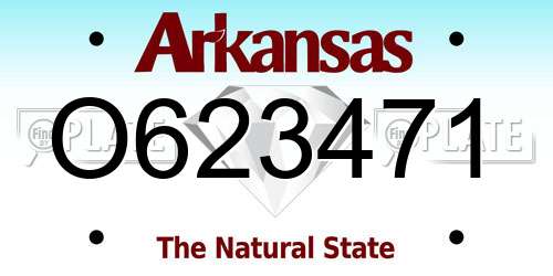 O623471 Arkansas License Plate