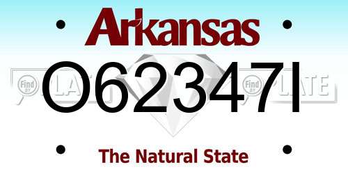 O62347I Arkansas License Plate