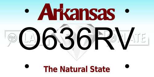 O636RV Arkansas License Plate