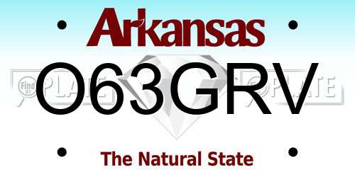 O63GRV Arkansas License Plate