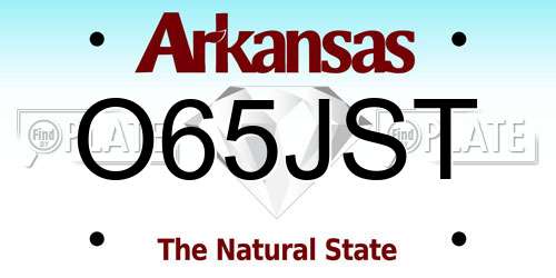 O65JST Arkansas License Plate
