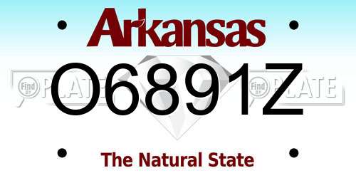 O6891Z Arkansas License Plate