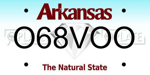 O68VOO Arkansas License Plate