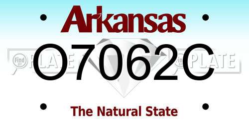 O7062C Arkansas License Plate