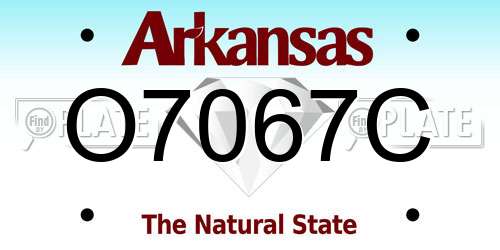 O7067C Arkansas License Plate