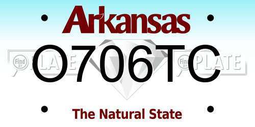 O706TC Arkansas License Plate