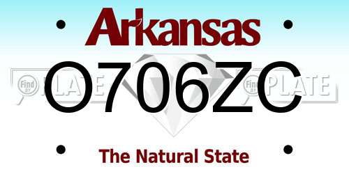 O706ZC Arkansas License Plate