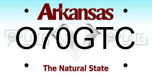 O70GTC Arkansas License Plate