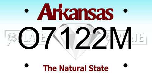 O7122M Arkansas License Plate