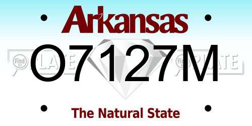 O7127M Arkansas License Plate