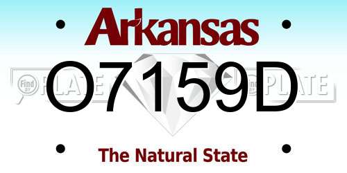 O7159D Arkansas License Plate