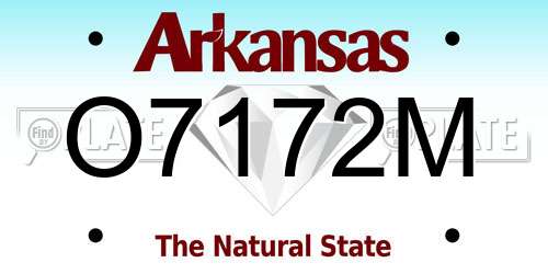 O7172M Arkansas License Plate