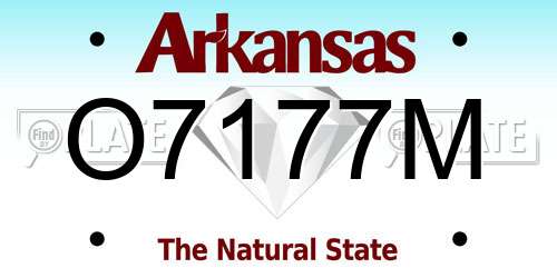 O7177M Arkansas License Plate