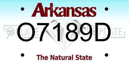 O7189D Arkansas License Plate