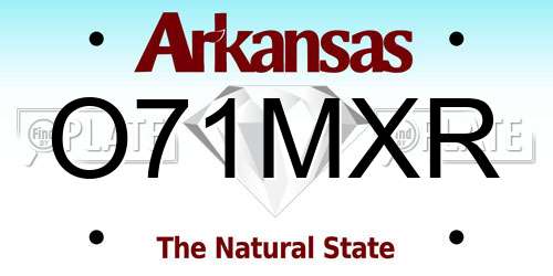 O71MXR Arkansas License Plate