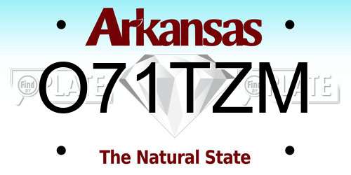 O71TZM Arkansas License Plate