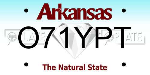 O71YPT Arkansas License Plate