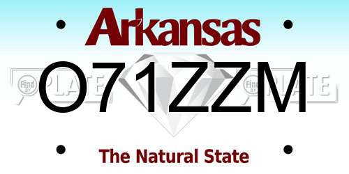 O71ZZM Arkansas License Plate