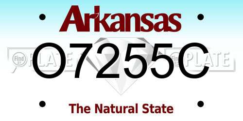 O7255C Arkansas License Plate
