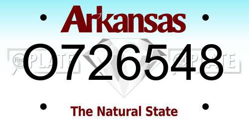 O726548 Arkansas License Plate