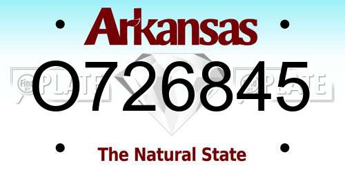 O726845 Arkansas License Plate