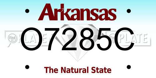 O7285C Arkansas License Plate