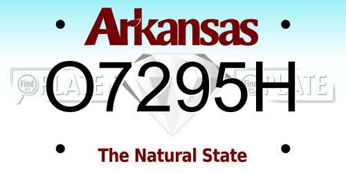 O7295H Arkansas License Plate
