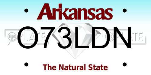 O73LDN Arkansas License Plate