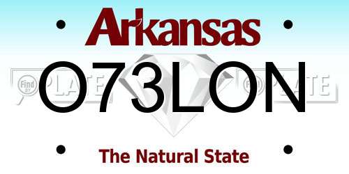 O73LON Arkansas License Plate