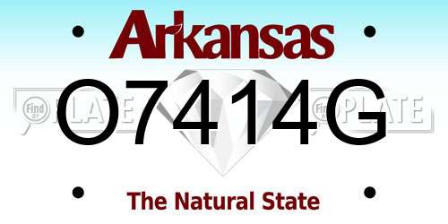 O7414G Arkansas License Plate