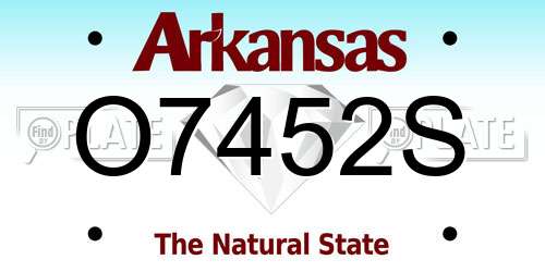 O7452S Arkansas License Plate