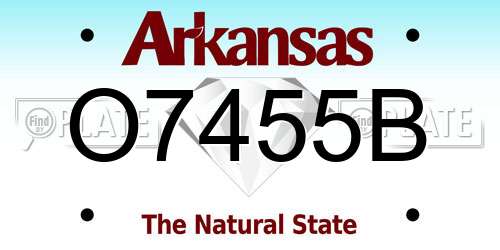 O7455B Arkansas License Plate