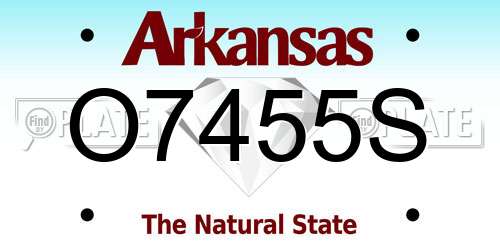 O7455S Arkansas License Plate
