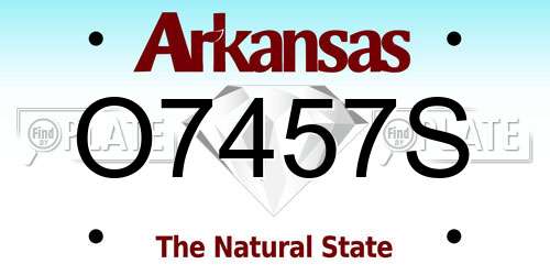 O7457S Arkansas License Plate