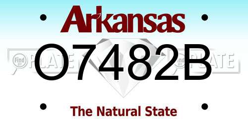 O7482B Arkansas License Plate
