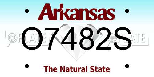 O7482S Arkansas License Plate