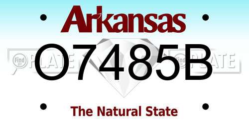 O7485B Arkansas License Plate